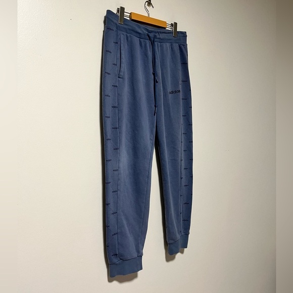 Adidas Men’s Blue Joggers Size Large - Logo Side Stripe, Athletic Fit - Picture 11 of 12